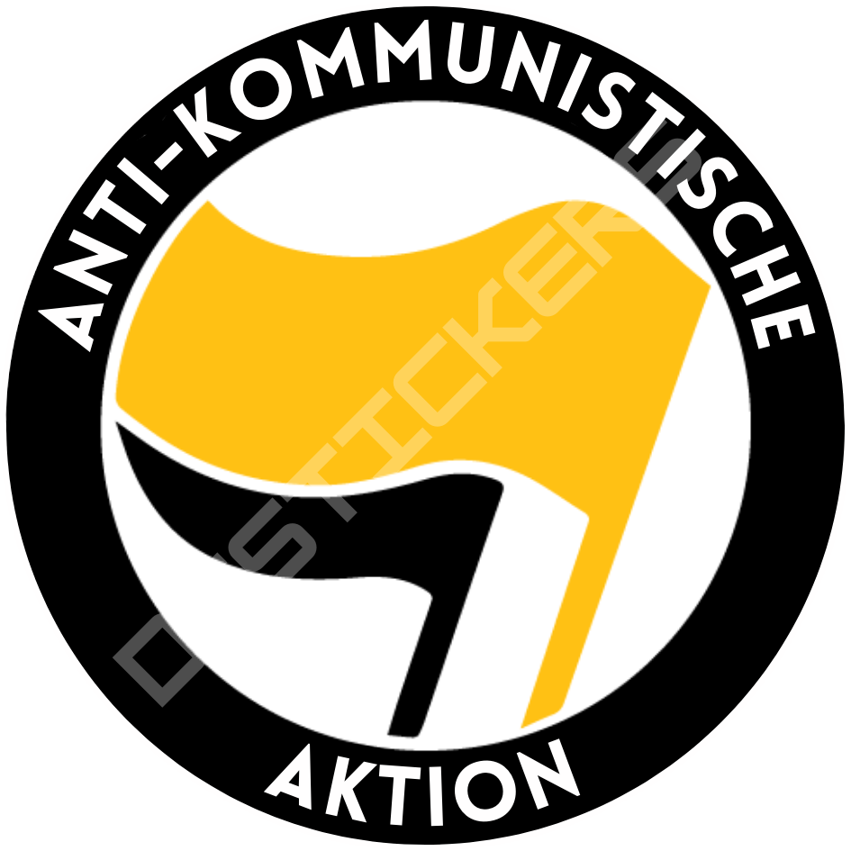50 Deutsche Anti-Kommunistische Aktion Aufkleber 8 cm Rund