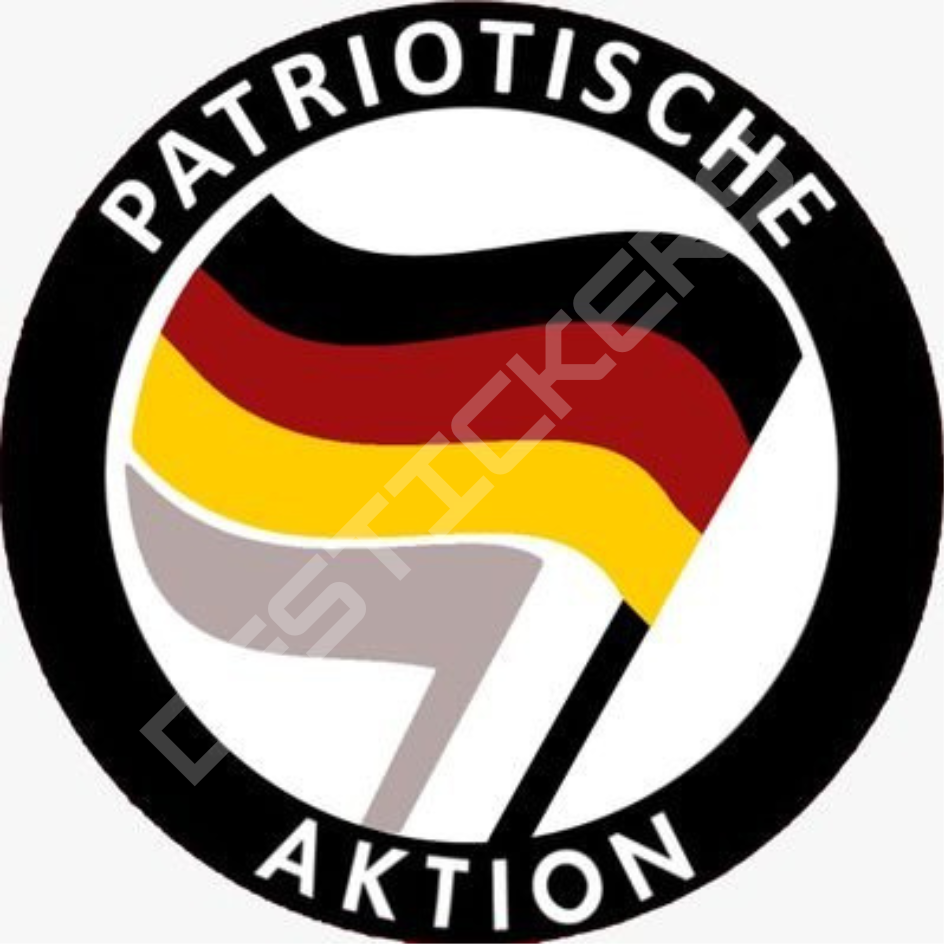 50 Patriotic Action German Flag Stickers 8 cm Round